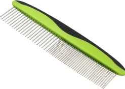 Pet Life ® Grip Ease' Wide and Narrow Tooth Grooming Pet Comb