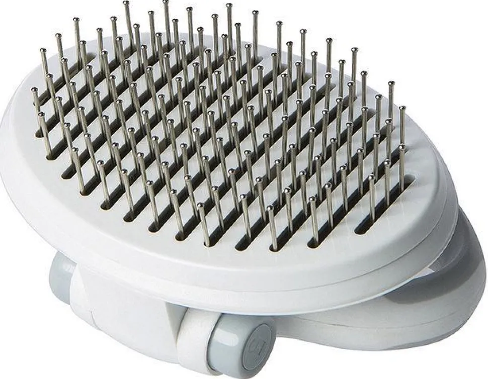 Pet Life ® 'Gyrater' Travel Self-Cleaning Swivel Grooming Pet Pin Brush
