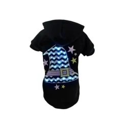 Pet Life ® LED Lighting 'Magical Hat' Hooded Dog Costume Sweater w/ Included Batteries