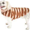 Pet Life ® Luxe 'Tira-Poochoo' Tiramisu Patterned Mink Fur Designer Dog Jacket