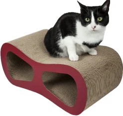 Pet Life ® 'Modiche' Premium Quality Modern Designer Kitty Cat Scratcher Lounger Lounge with Catnip