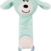 Pet Life ® Moo-Born' Plush and Rubber Squeaking Newborn Teething Cat and Dog Toy