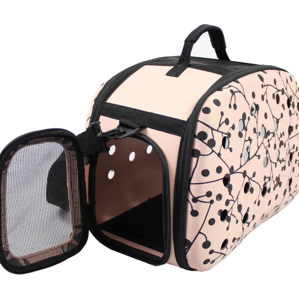 Pet Life ® 'Narrow Shelled' Perforated Lightweight Collapsible Military Grade Fashion Designer Travel Pet Dog Carrier Crate