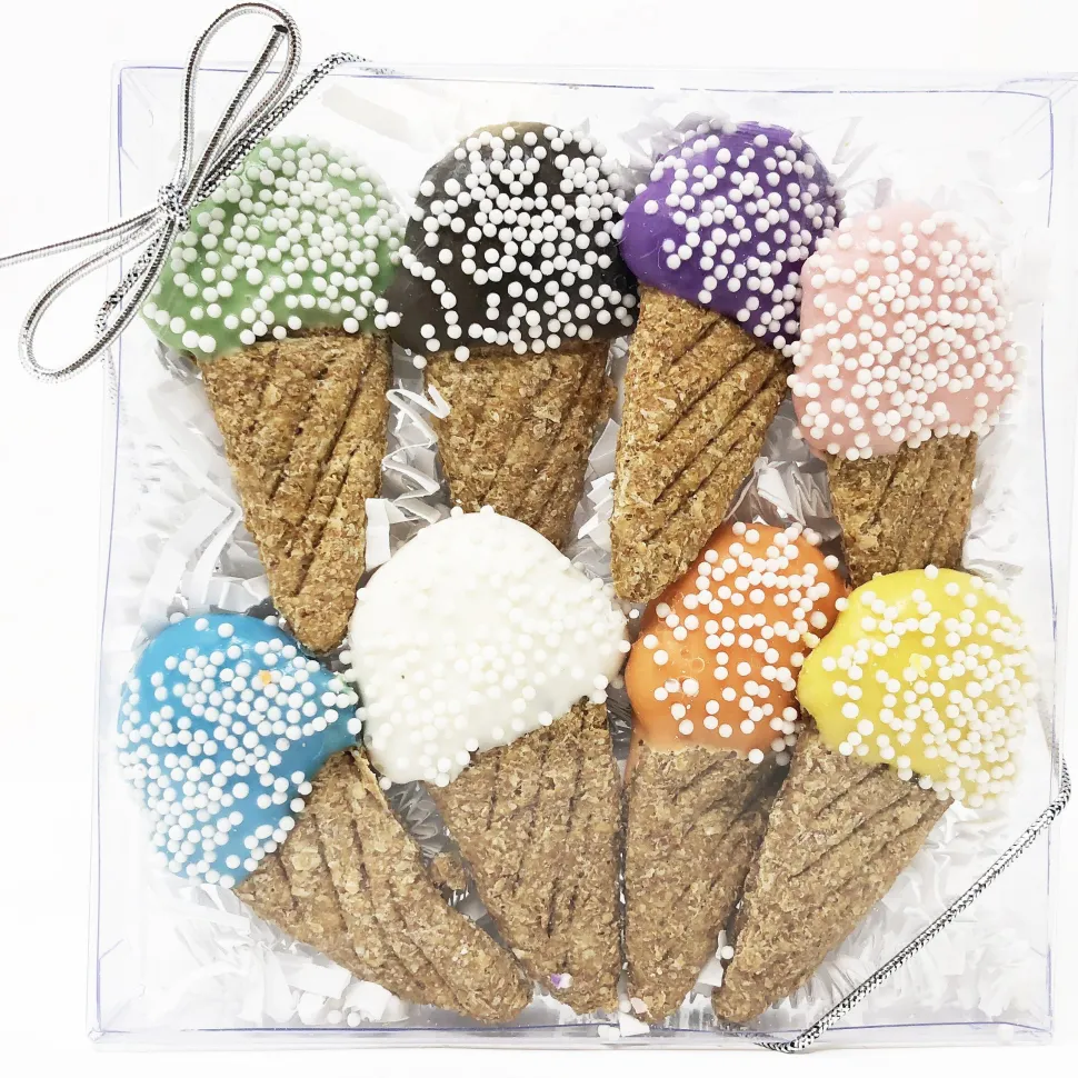 Pet Life 8 Piece Mini Ice Cream Whole Wheat Oat and Yogurt Dog Biscuit Set