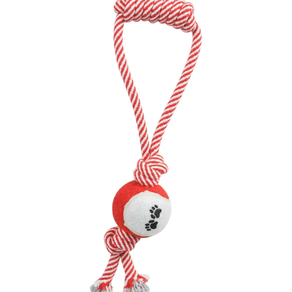 Pet Life ® 'Pull Away' All Natural Jute Rope and Tennis Ball Dog Toy