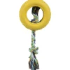 Pet Life ® Rubberized Chew Jute Rope and Tire Pet Dog Toy