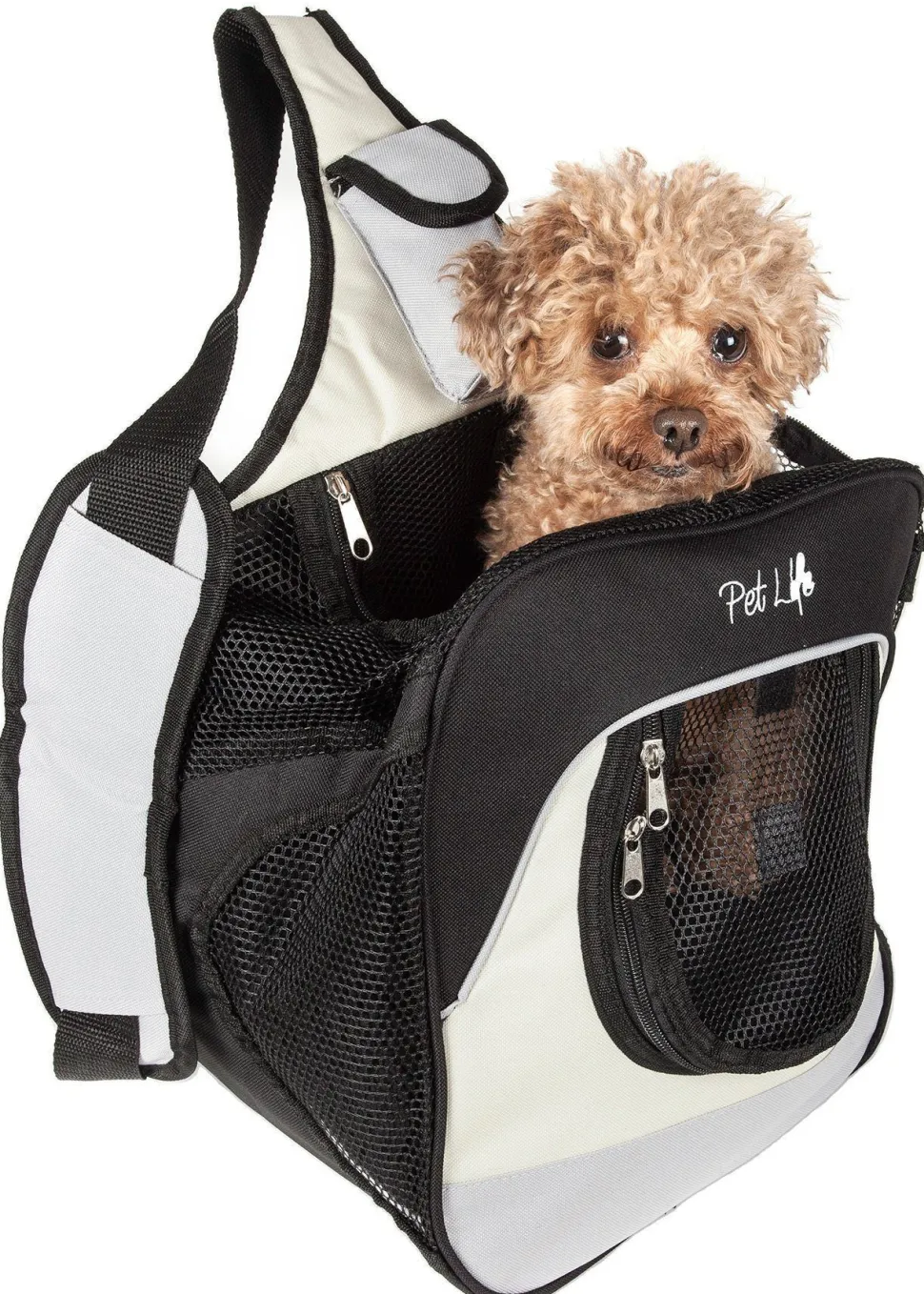 Pet Life ® Single Strap Over-The-Shoulder Hands Free Fashion Backpack Pet Dog Carrier