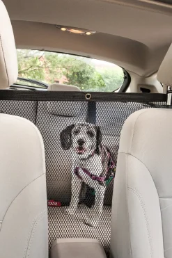 Pet Life ® Squared 'Easy-Hook' Backseat Mesh Folding Dog Cat Child Car Seat Carseat Safety Barrier