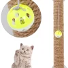 Pet Life ® 'Stick N' Claw' Sisal Rope and Toy Suction Cup Stick Shaped Cat Scratcher