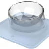 Pet Life ® 'Surface' Anti-Skid and Anti-Spill Curved and Clear Removable Pet Bowl