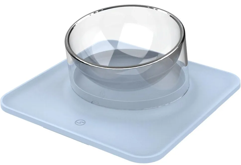 Pet Life ® 'Surface' Anti-Skid and Anti-Spill Curved and Clear Removable Pet Bowl