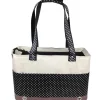 Pet Life ® 'Tote n' Boater' Trendy Spotted Designer Fashion Travel Pet Dog Carrier
