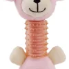Pet Life ® Totty-Chew' Plush and Rubber Squeaking Newborn Teething Cat and Dog Toy