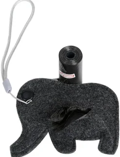 Pet Life ®Fleece Elephant Shaped Travel Waste Bag Dispenser with 2 Rolls