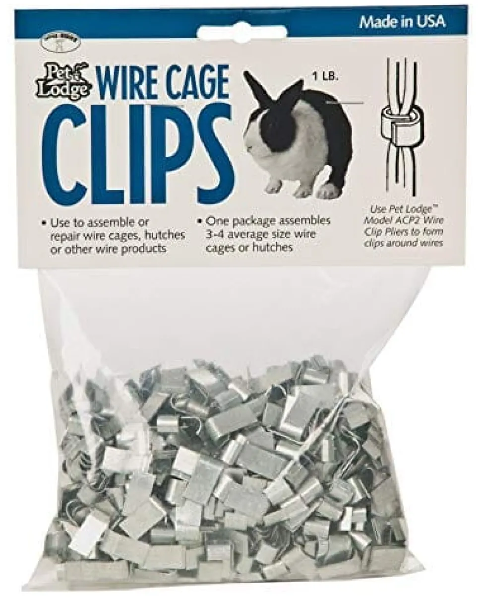 Pet Lodge Cage Clips for Small Animal Cage - Silver - 1 Lb