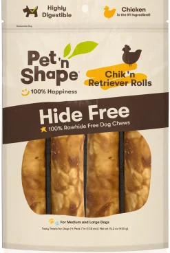 Pet 'N Shape Chik 'N Retriever Roll Hide-Free Dog Treat - 7 Oz - 4 Count