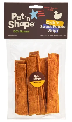Pet 'N Shape Chik 'n Sweet Potato Strips Dog Treat - 3.5 Oz