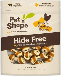 Pet 'N Shape Chik'n Knotted Bones Hide-Free Dog Treat - 30 Count