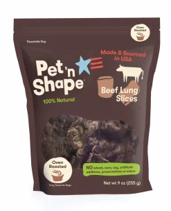 Pet 'N Shape Natural Oven Roasted Beef Lung Slices Dog Treat - 9 Oz