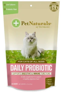 Pet Naturals of Vermont Daily Probiotic Cat Supplements - 30 Chews Pouch