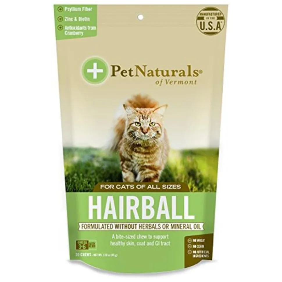Pet Naturals of Vermont Hairball Relief Cat Supplements - 30 ct Pouch