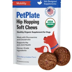 Pet Plate Hip Hopping Hip and Joint Care Soft Chews Dog Supplements - 9.8 Oz