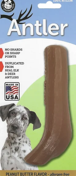 Pet Qwerks Antler Peanut Butter Chew Dog Toy - Medium