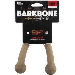 Pet Qwerks BarkBone Nylon WishBone Bacon for aggressive Chewers - Medium