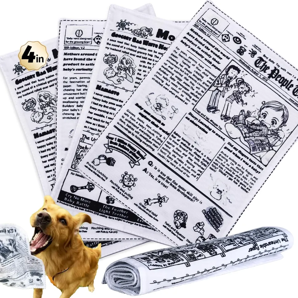 Pet Qwerks Krinkle Newspaper Dog Toy - Large