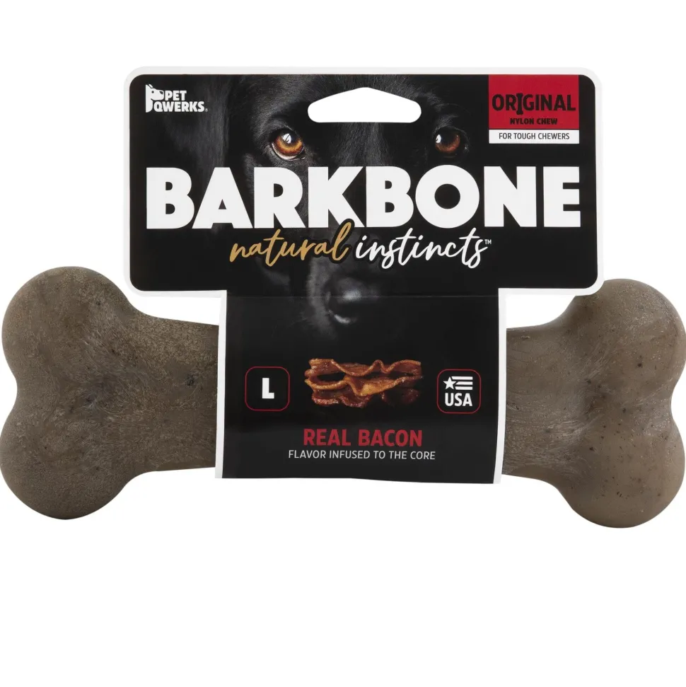 Pet Qwerks Made-in-the-USA Bacon and BBQ BarkBone - Extra Large