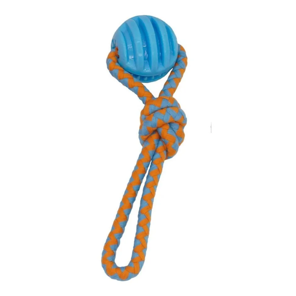 Petcrest TPR Toy Tug Ball Groov Dog Toy - 12 In