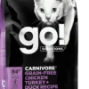 Petcurean GO! Carnivore Grain-Free Chicken, Turkey & Duck Cat Dry Cat Food - 16 lb Bag