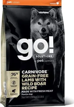 Petcurean GO! Carnivore Grain-Free Lamb & Wild Boar Dry Dog Food - 22 lb Bag