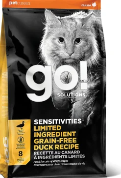 Petcurean GO! Sensitivities LID Grain-Free Duck Recipe Dry Cat Food - 3 lb Bag