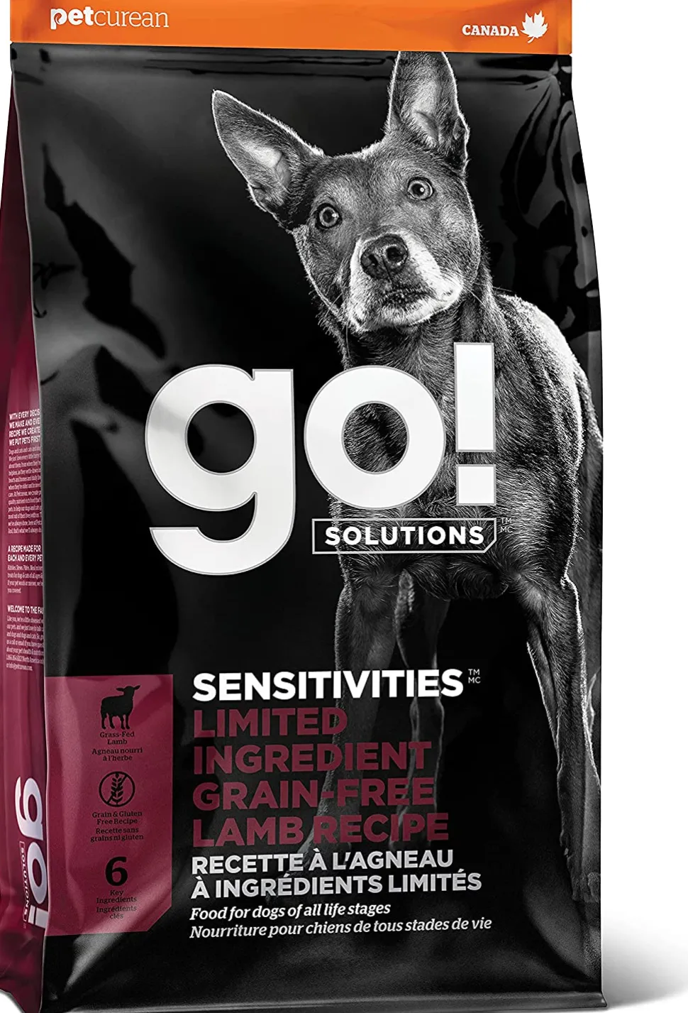 Petcurean GO! Sensitivities LID Grain-Free Lamb Recipe Dry Dog Food - 3.5 lb Bag