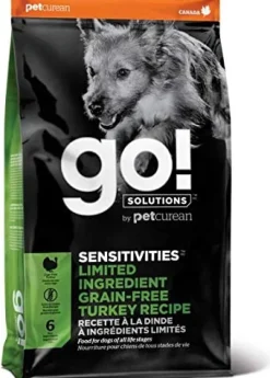 Petcurean GO! Sensitivities LID Grain-Free Turkey Recipe Dry Dog Food - 12 lb Bag
