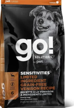 Petcurean GO! Sensitivities LID Grain-Free Venison Recipe Dry Dog Food - 3.5 lb Bag