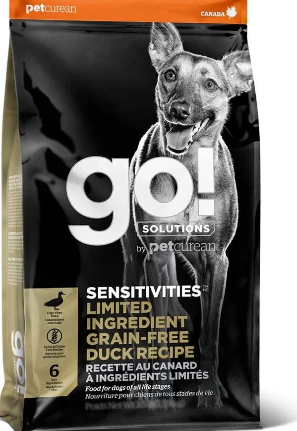 Petcurean GO! Sensitivities LID Grain-Free Duck Recipe Dry Dog Food - 12 lb Bag
