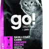 Petcurean GO! Skin & Coat Cat Chicken Recipe Dry Cat Food - 8 lb Bag