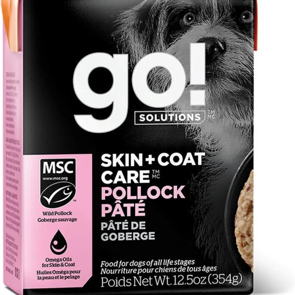 Petcurean GO! Skin & Coat Care Pollock Pate' Wet Dog Food - 12.5 oz - Case of 12