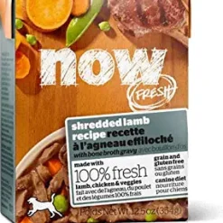 Petcurean NOW FRESH Grain-Free Shredded Lamb Wet Dog Food - 12.5 oz - Case of 12