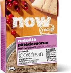 Petcurean NOW FRESH Grain-Free Cod Pate' Wet Cat Food - 6.4 oz - Case of 24