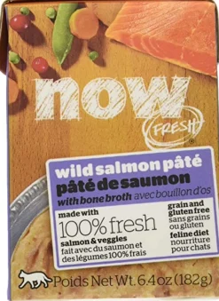 Petcurean NOW FRESH Grain-Free Wild Salmon Pate' Wet Cat Food - 6.4 oz - Case of 24