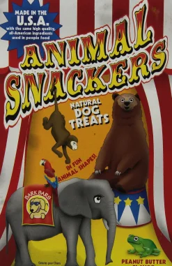 Petknowledgy Animal Snackers Bark Bars Peanut Butter Dog Biscuit Treats - 3.5 Oz - 6 Pack
