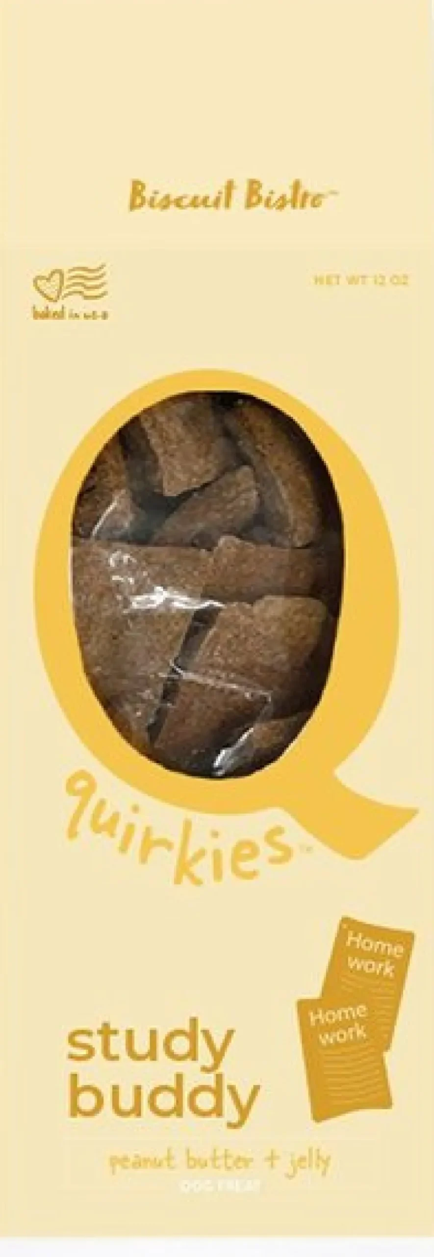 Petknowledgy Quirkies Small-Breed Peanut Butter and Jelly Crunchy Dog Treats - 12 Oz - Case of 6