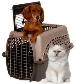 Petmate 2 Door Top Load Dog Kennel - Metallic Pearl Tan, Coffee Grounds - 24 in