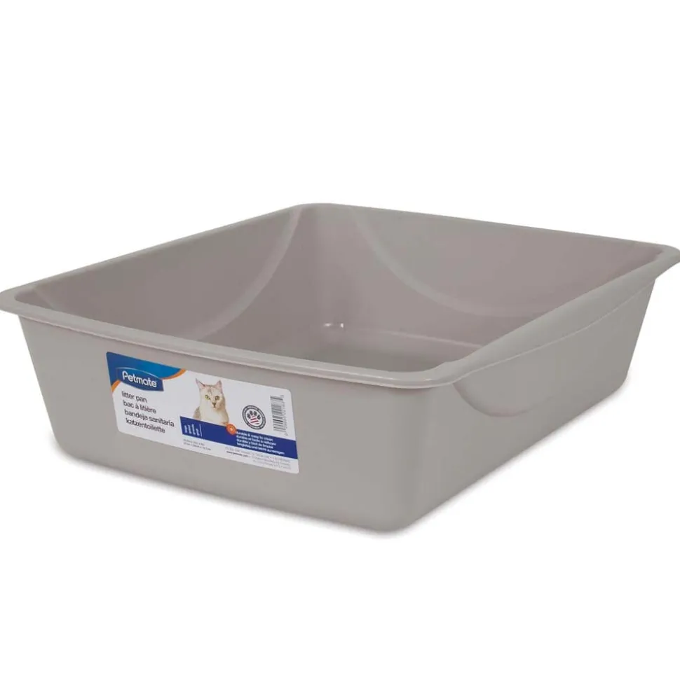 Petmate Basic Cat Litter Pan Mouse - Gray - Large
