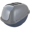 Petmate Basic Hooded Cat Litter Box Blue Steel Base/Pearl Silver Hood - Jumbo