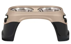 Petmate Easy Reach Diner Feeder Black/Pearl/Tan - Medium - 8 in