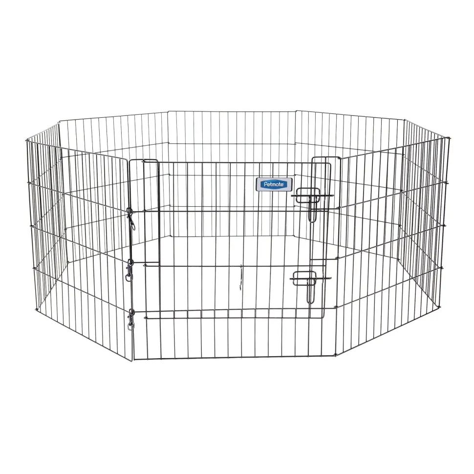 Petmate Exercise Pen with Door - Black - 24 in